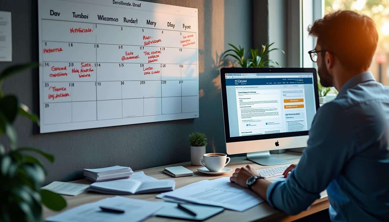 Illustration: Calendrier officiel et dates limites de déclaration à l’Urssaf