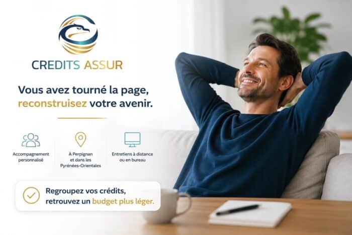 Homme rassuré après un divorce et un regroupement de crédits avec accompagnement personnalisé à Perpignan